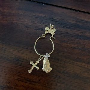 Vintage 14k gold charm holder and charms